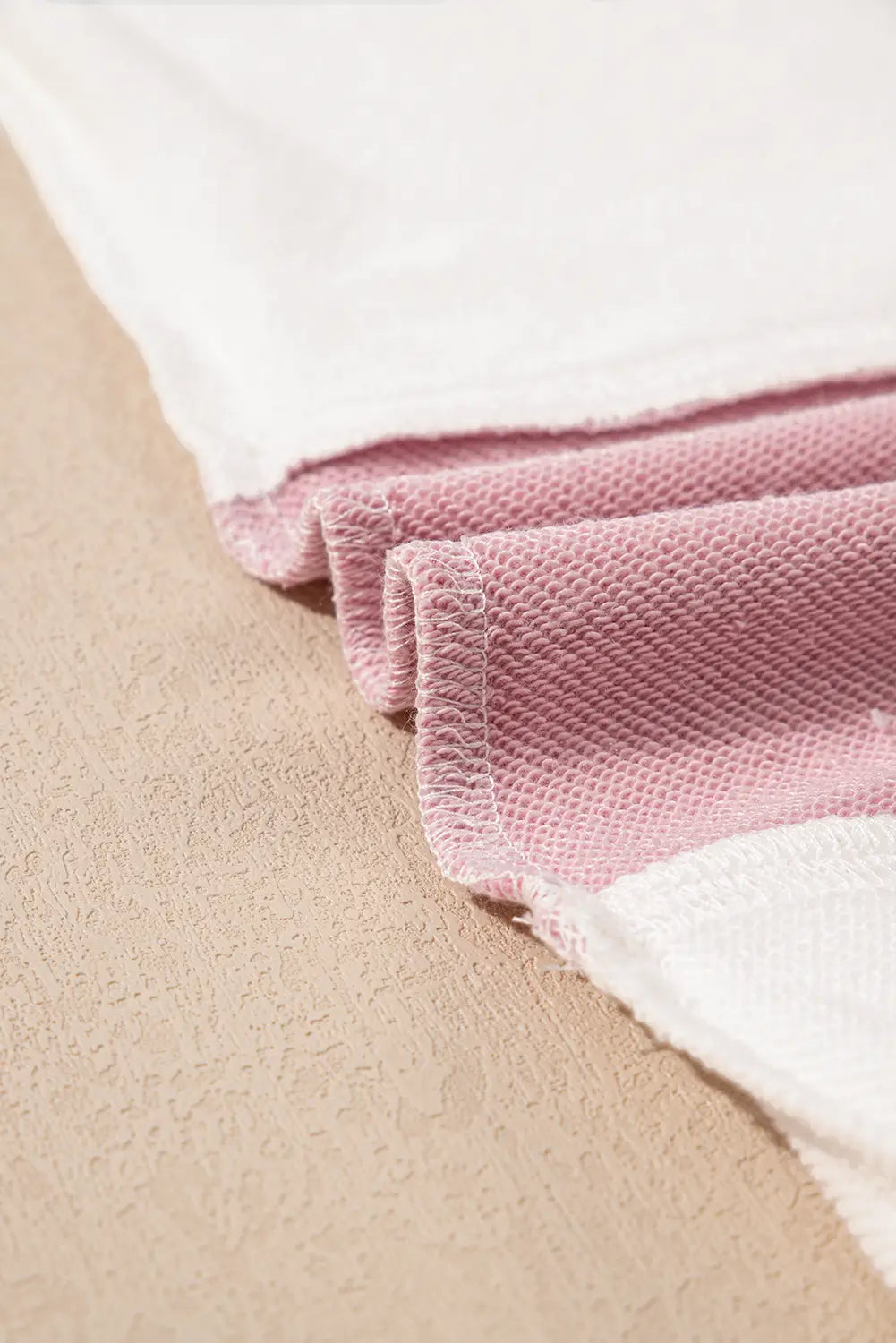 Beige Colourblock Patchwork Drop Shoulder Crewneck Sweatshirt - eAura