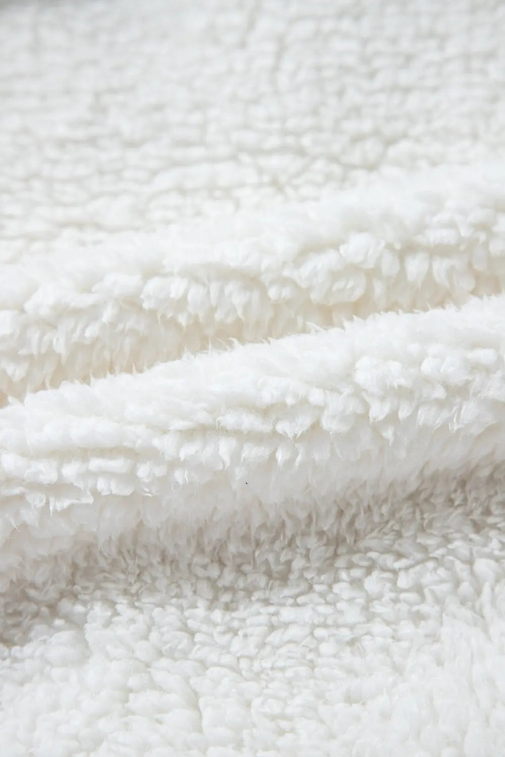 Beige Faux Fur Button Pocketed Lapel Collar Jacket - eAura