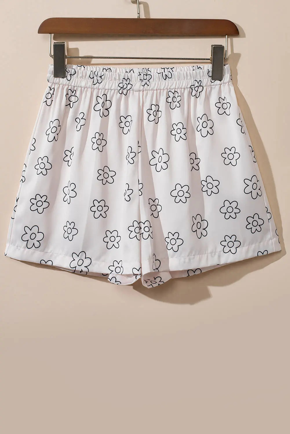Beige Floret Printed Pyjama Shorts Set eAura