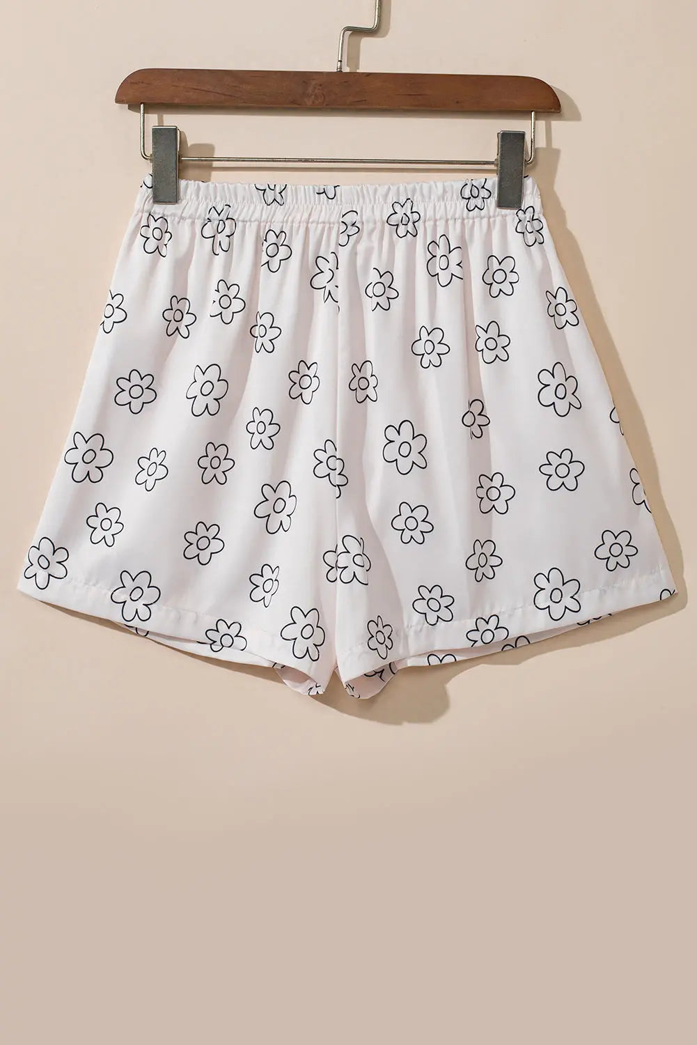 Beige Floret Printed Pyjama Shorts Set eAura