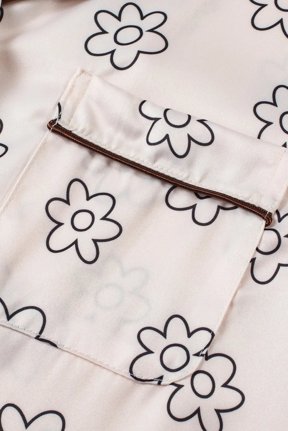 Beige Floret Printed Pyjama Shorts Set eAura