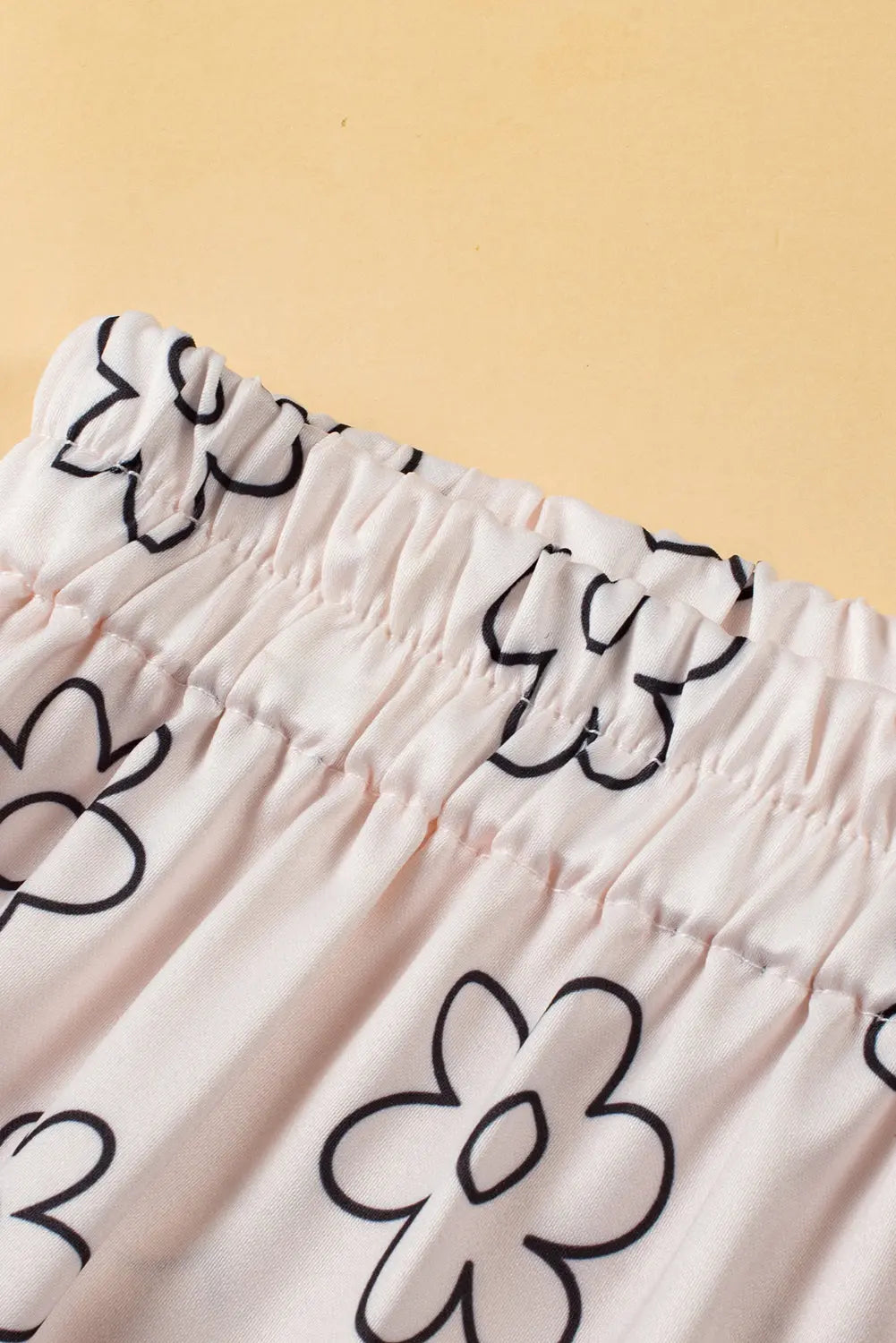 Beige Floret Printed Pyjama Shorts Set eAura