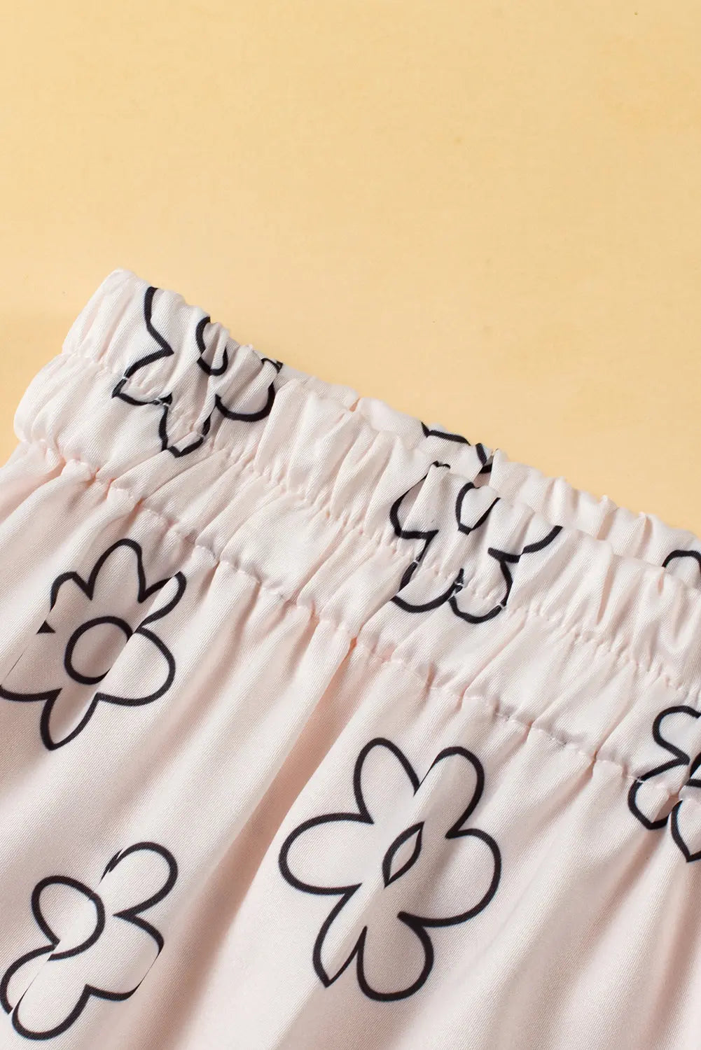 Beige Floret Printed Pyjama Shorts Set eAura