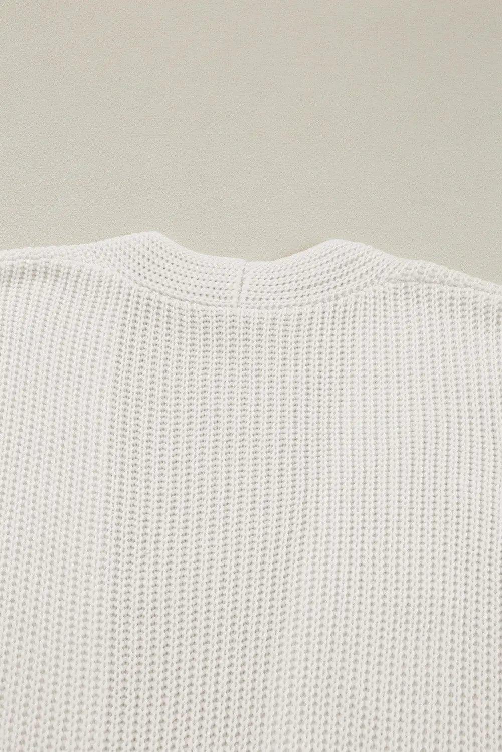 Beige Flower Embroidered Drop Shoulder Open Front Duster Cardigan - eAura