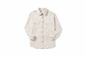 Shop Leopard Print Flap Pockets Buttoned Corduroy Shacket at eAura