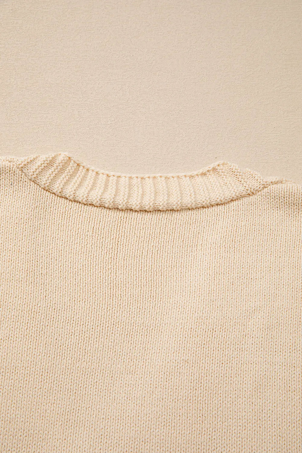 Beige Open Knit Drop Shoulder Sweater Cardigan Beagle Boutique Fashion Outlet