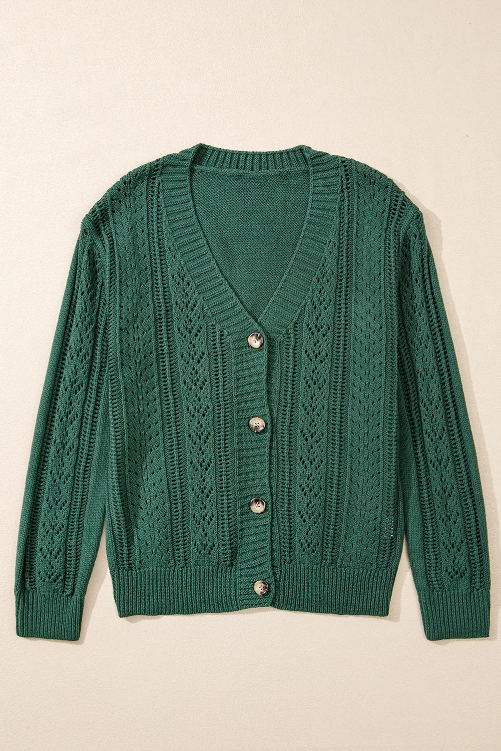 Beige Open Knit Drop Shoulder Sweater Cardigan Beagle Boutique Fashion Outlet