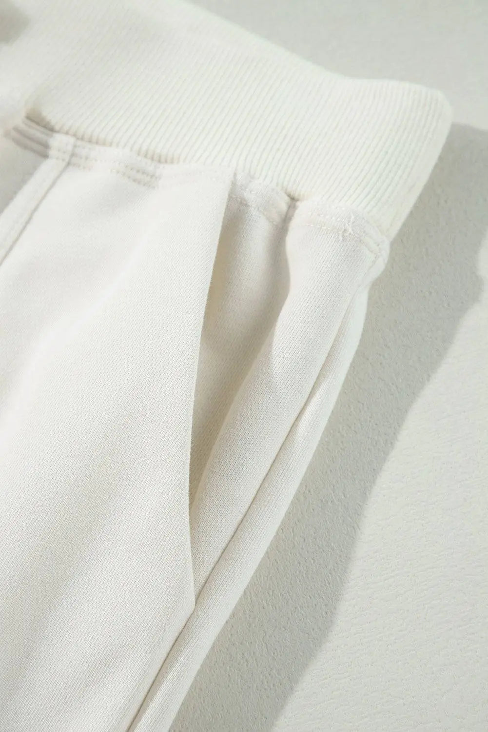 Beige Plain Cargo Pockets High Waist Casual SweatTrousers - BB Fashion Outlet