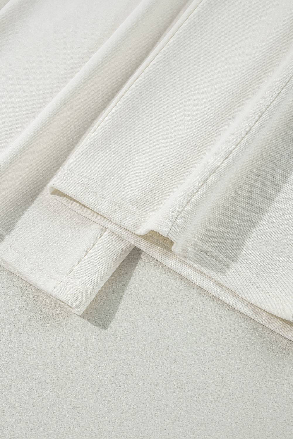 Beige Plain Cargo Pockets High Waist Casual SweatTrousers - BB Fashion Outlet