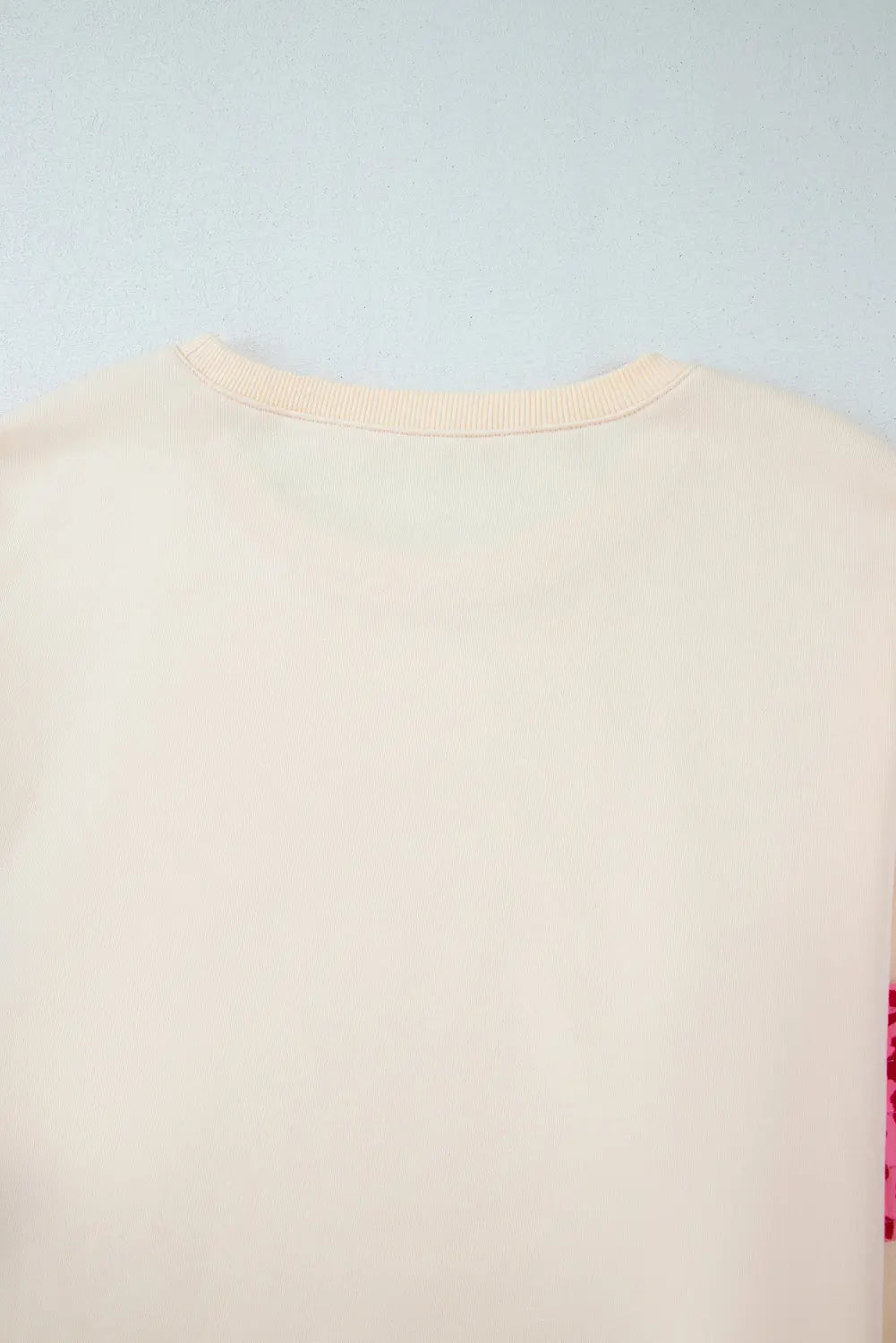 Beige Plus Size Printed Patchwork Sleeve Split Sweatshirt Beagle Boutique Fashion Outlet