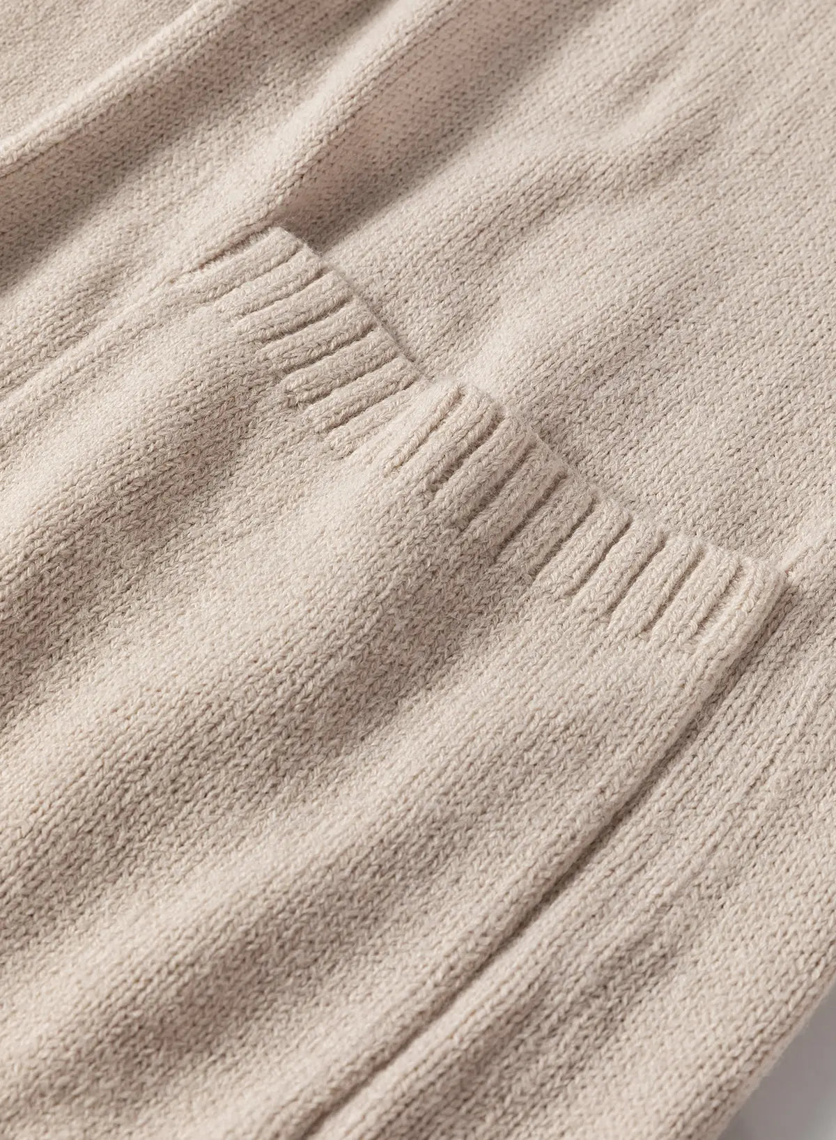 Beige Side Pockets Open Front Long Knitted Cardigan Beagle Boutique Fashion Outlet