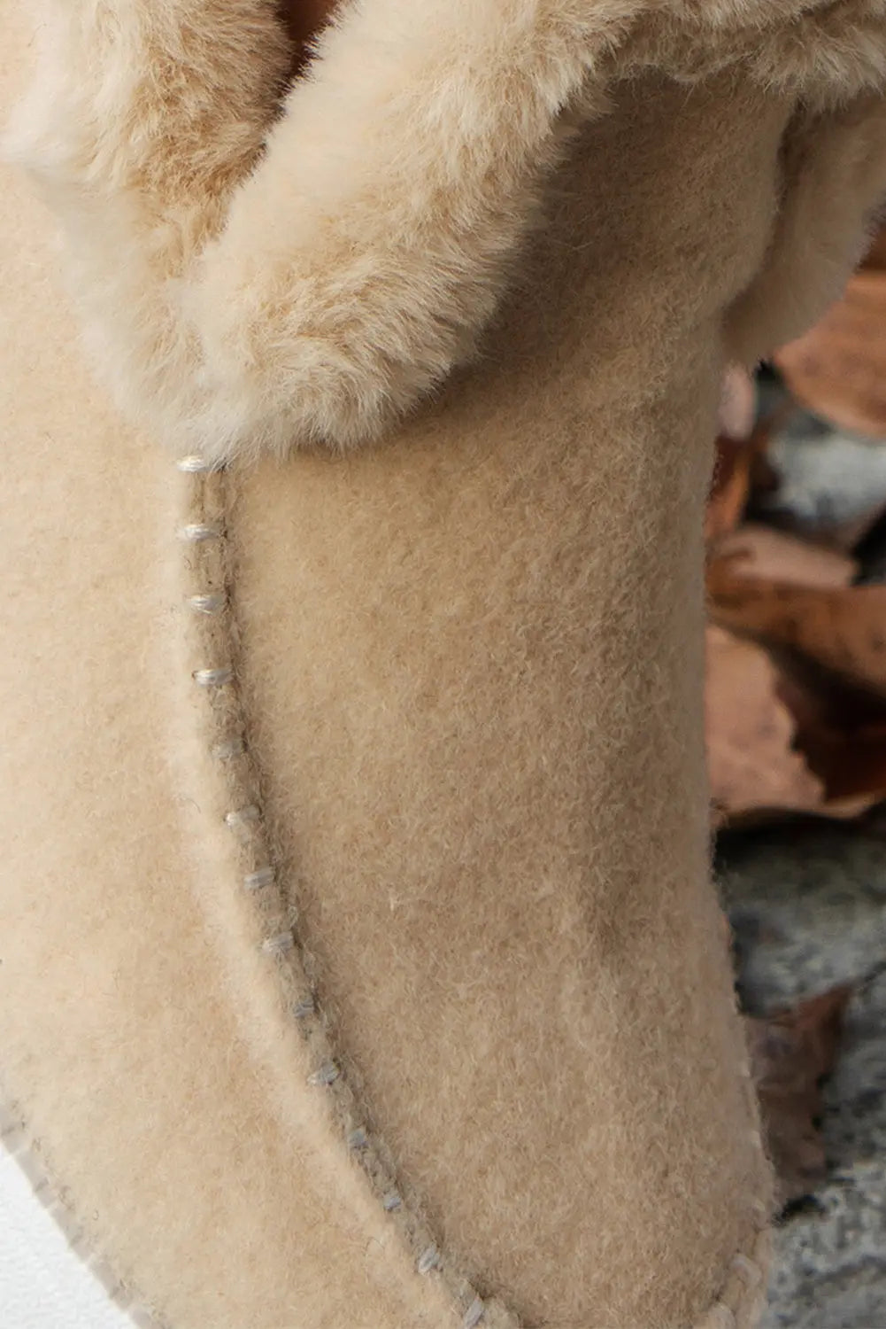 Beige Suede Stitching Patchwork Plush Lined Anklet Boots - eAura