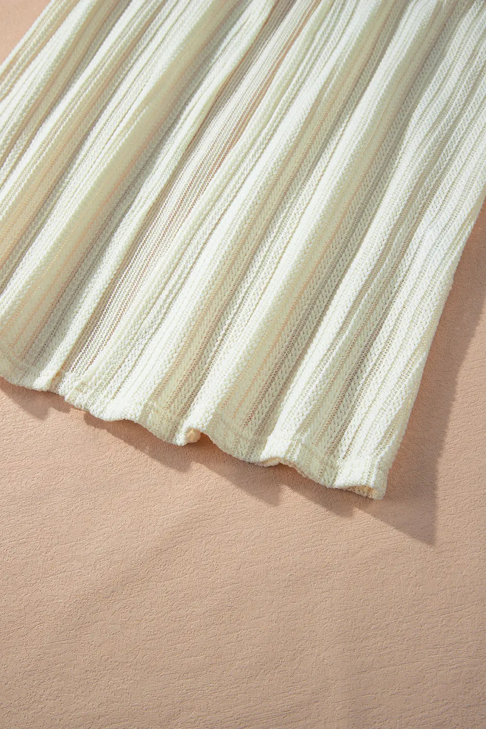 Beige Textured Lantern Sleeve Open Kimono Beagle Boutique Fashion Outlet