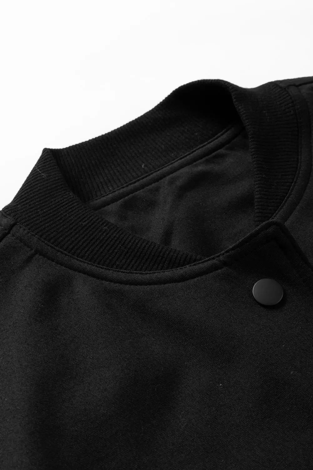 Black Big Pockets Baseball Collar Jacket - eAura