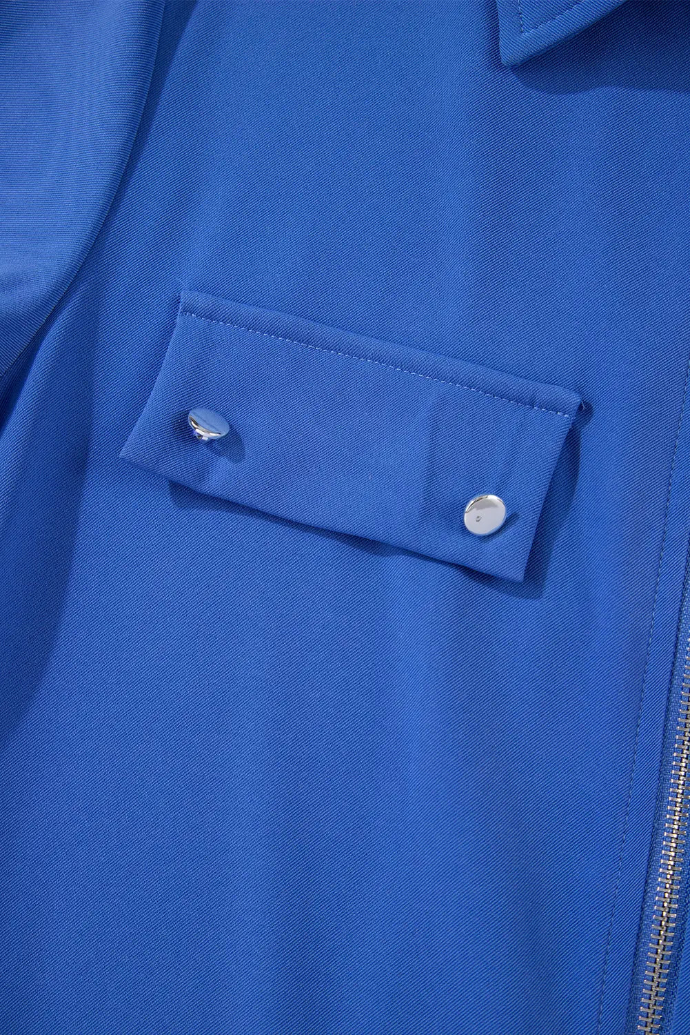 Black Collar Tab Sleeve Zip Up Flap Detail Jacket Beagle Boutique Fashion Outlet