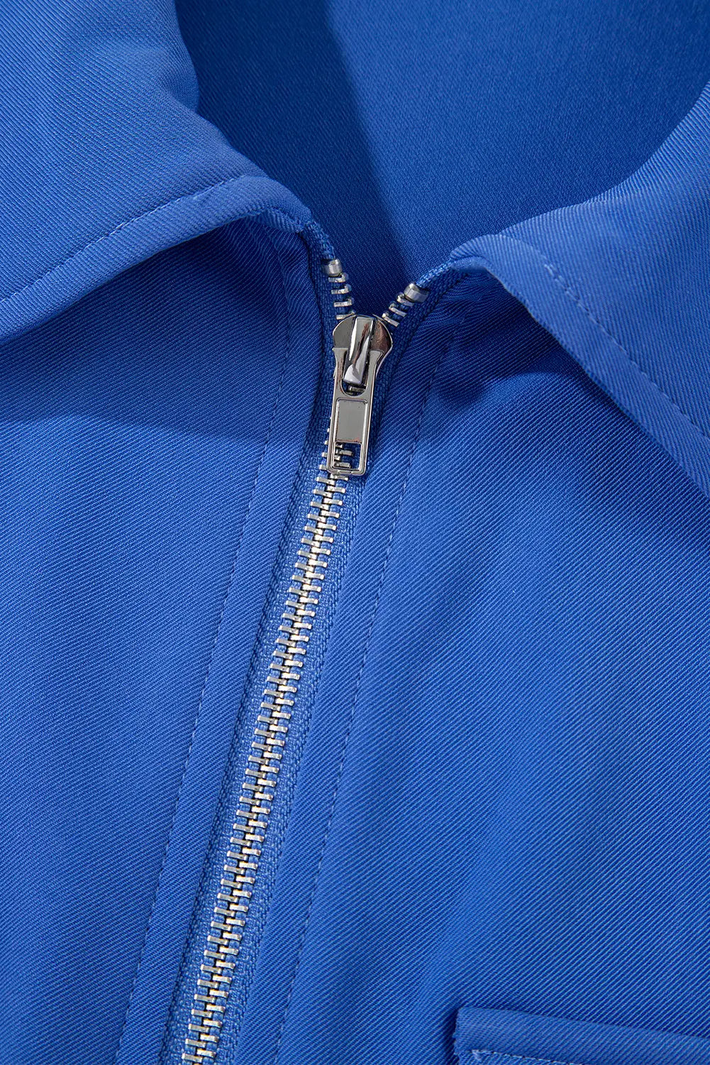 Black Collar Tab Sleeve Zip Up Flap Detail Jacket Beagle Boutique Fashion Outlet