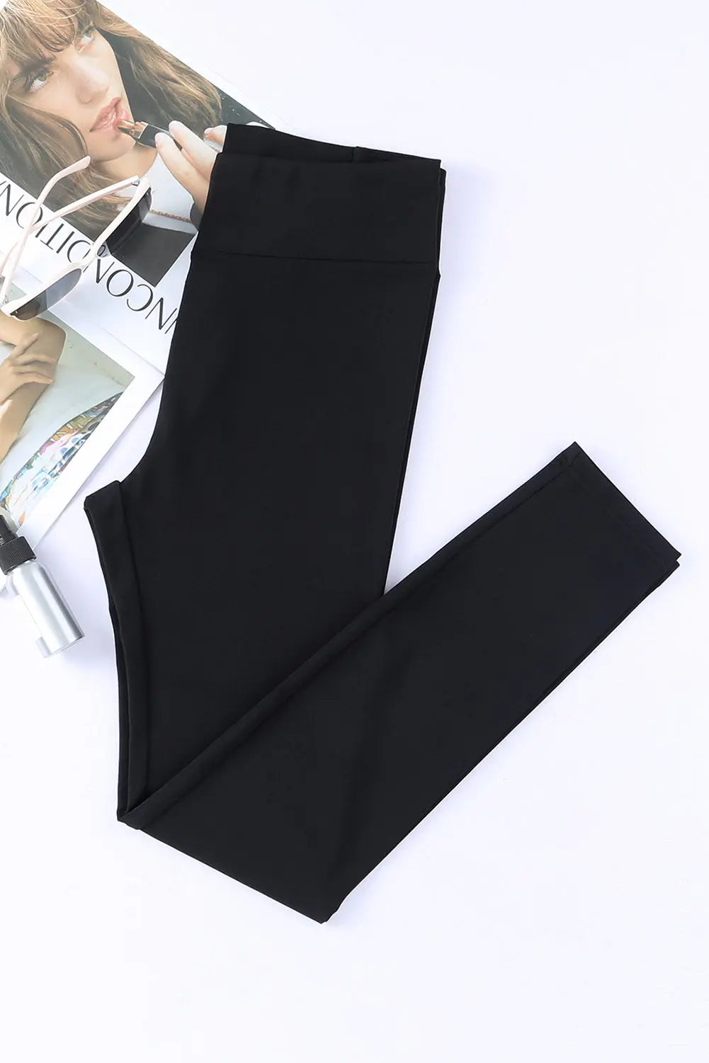 Black Criss Cross Tummy Control High Waist Leggings eAura