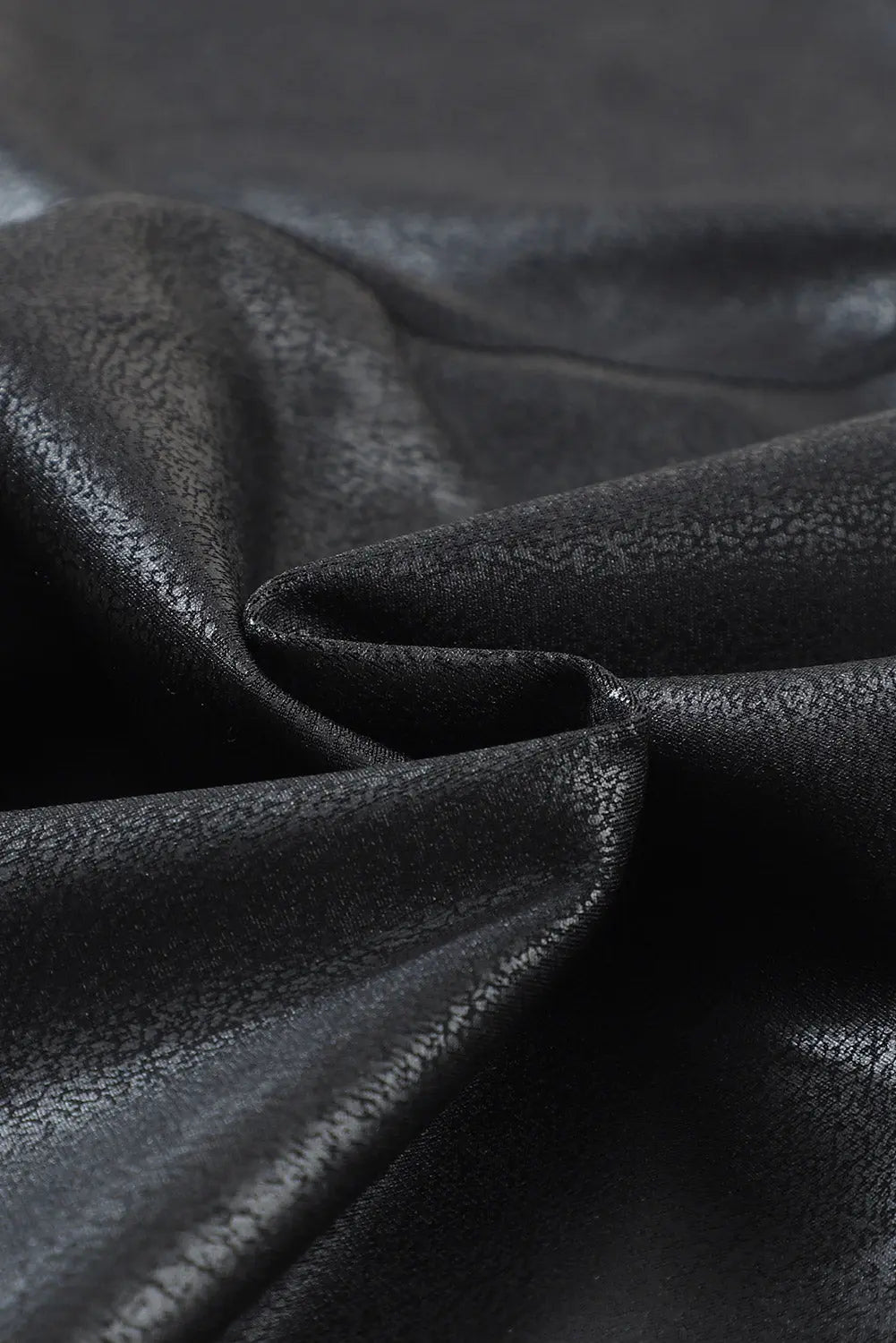 Black Crossed Dip Waist Sleek Leather Leggings eAura