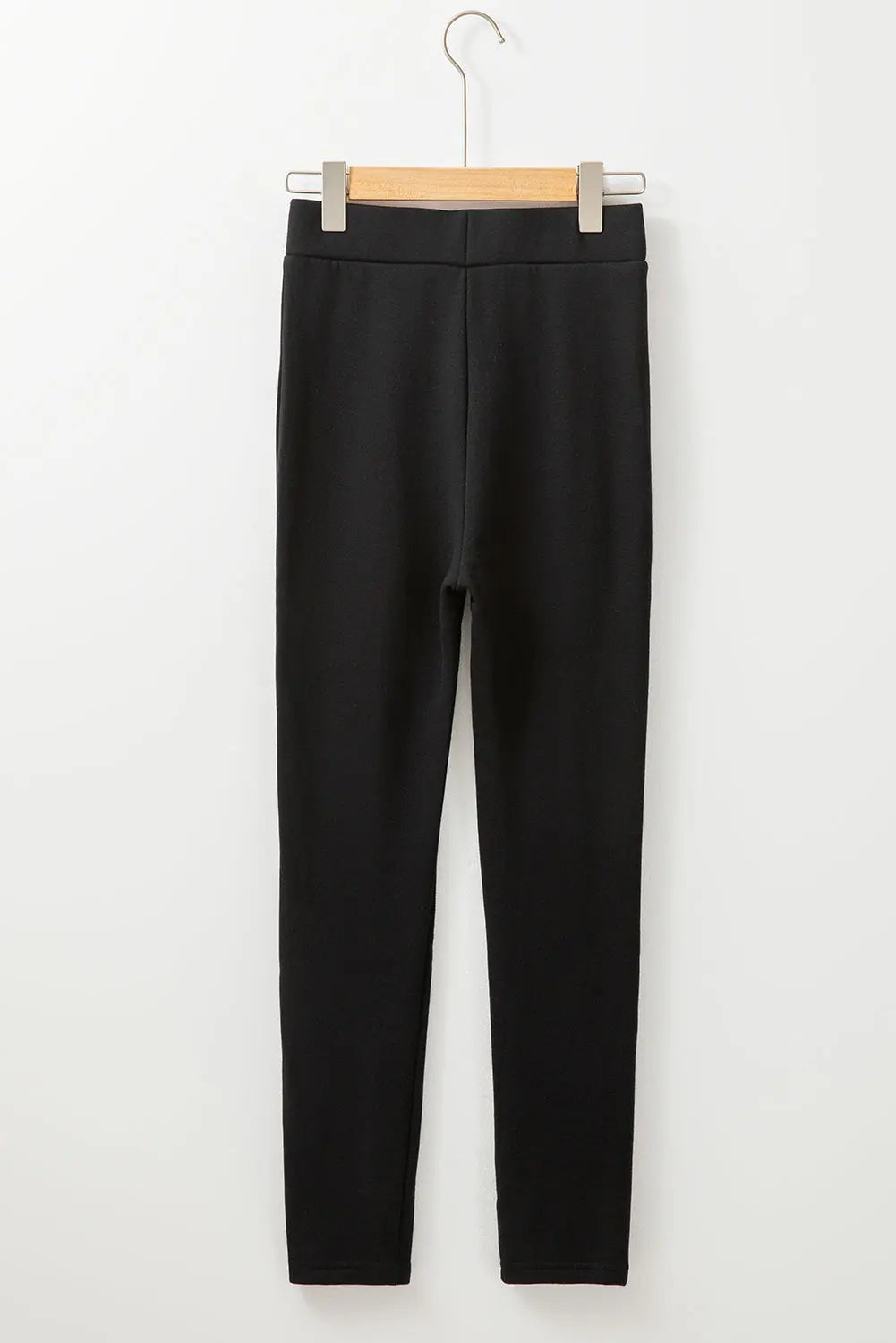 Black Crossed Waist Seamed Leg Thermal Leggings eAura