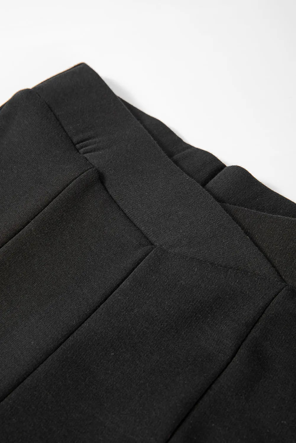Black Crossed Waist Seamed Leg Thermal Leggings eAura