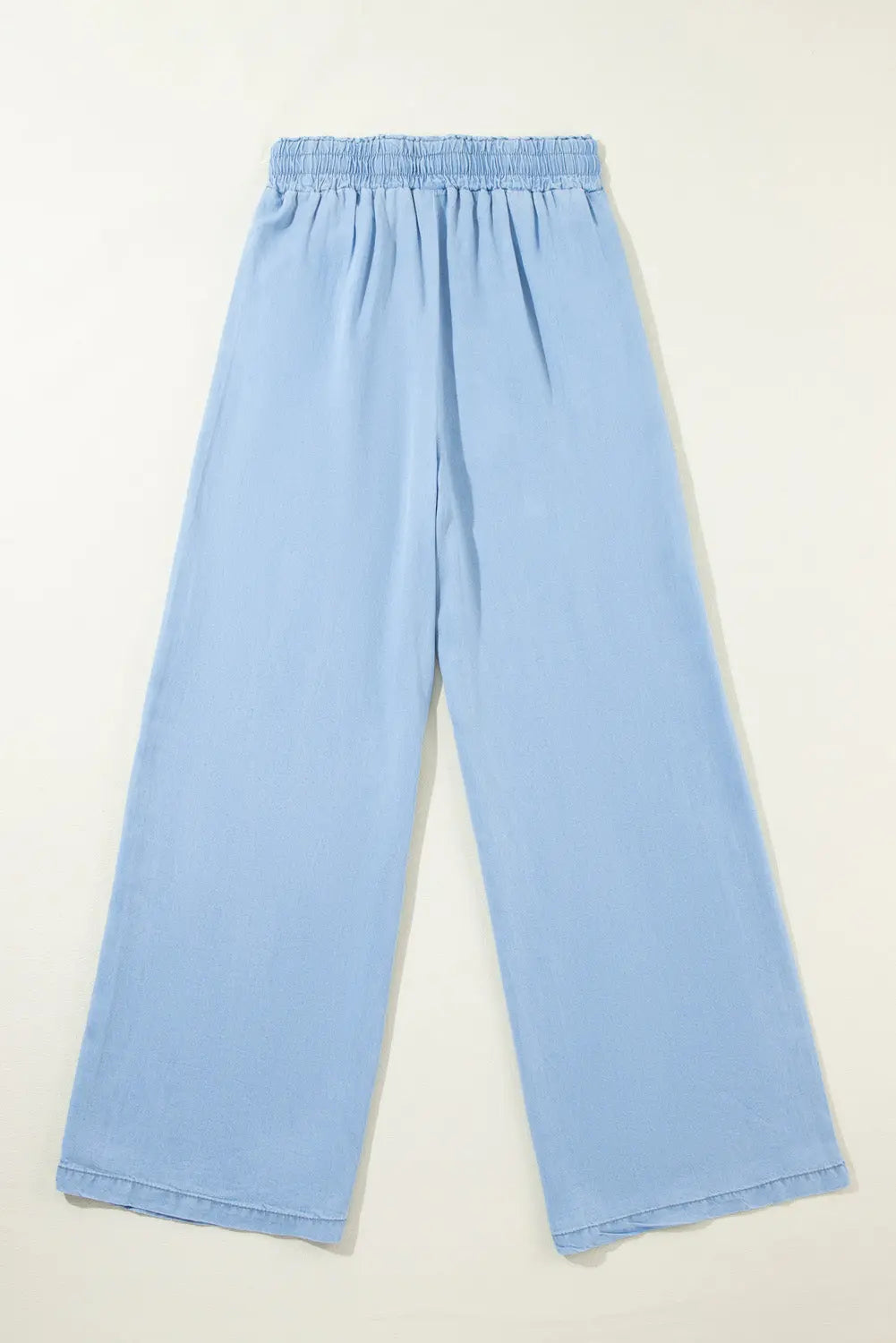 Black Drawstring High Waist Wide Leg Denim Trousers Beagle Boutique Fashion Outlet