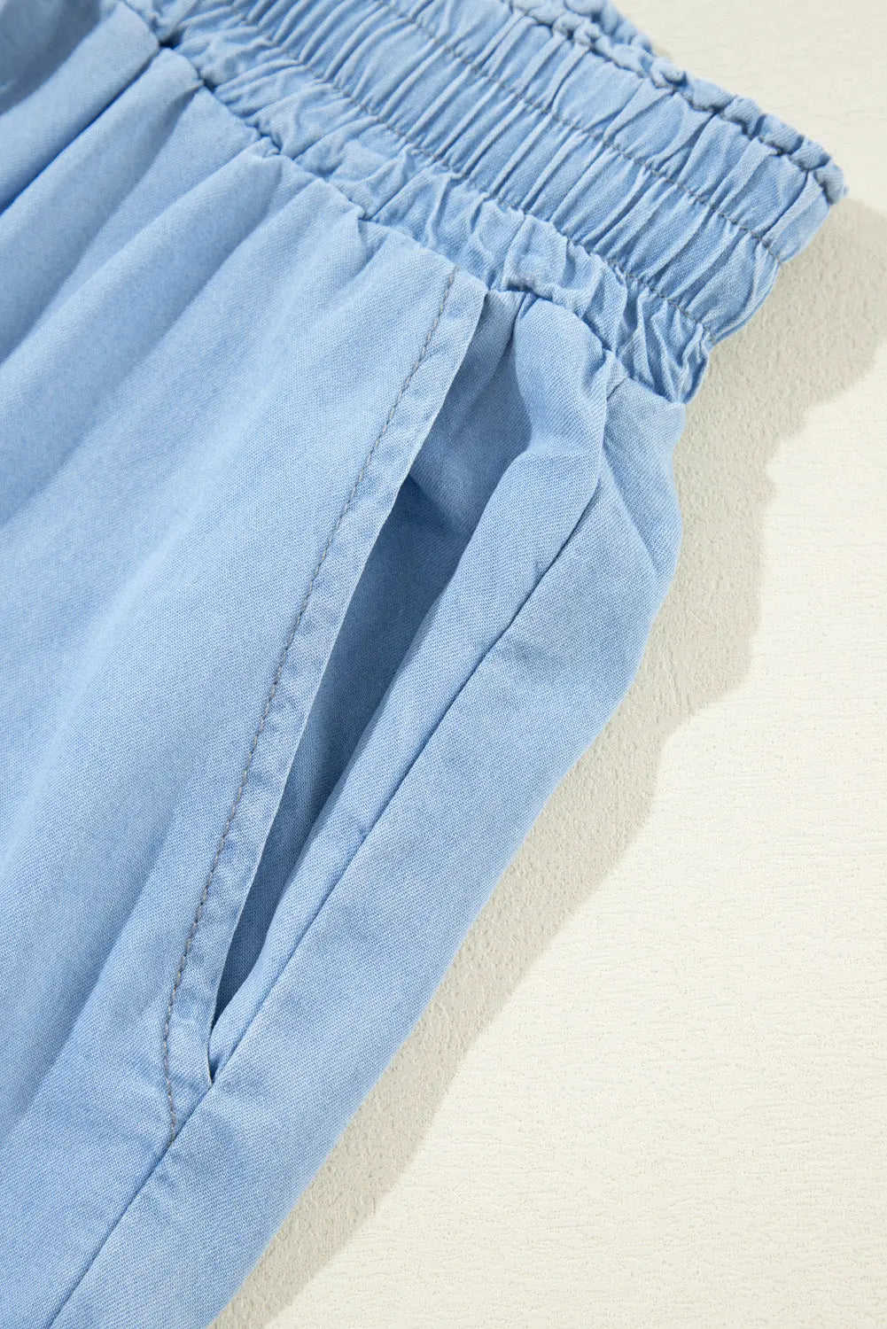 Black Drawstring High Waist Wide Leg Denim Trousers Beagle Boutique Fashion Outlet