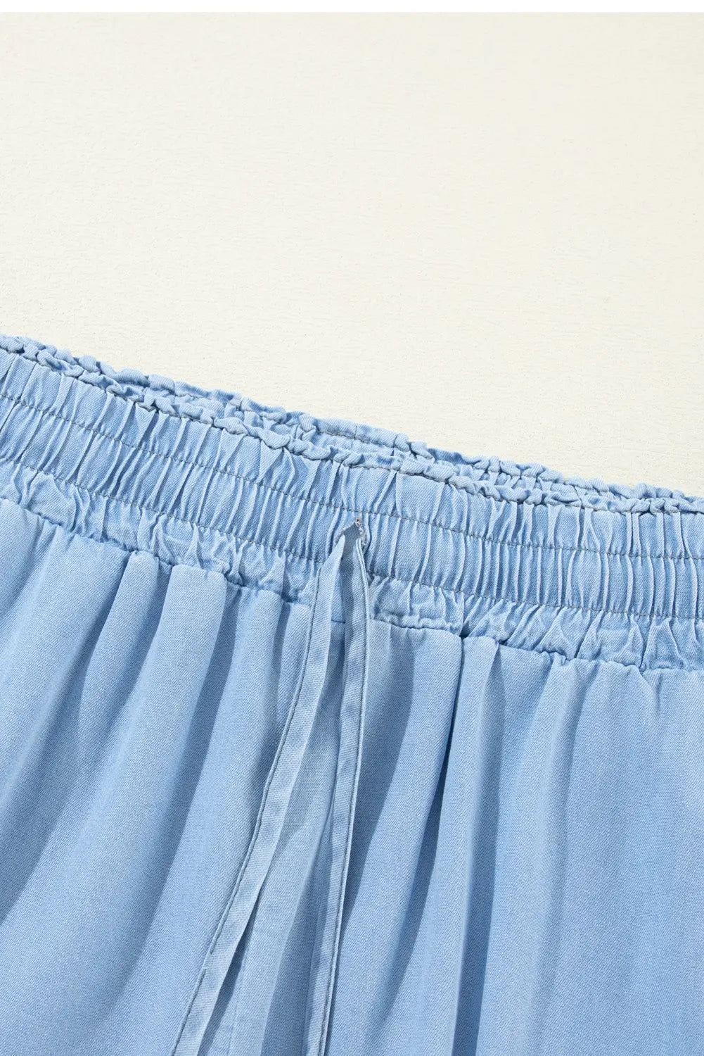 Black Drawstring High Waist Wide Leg Denim Trousers Beagle Boutique Fashion Outlet