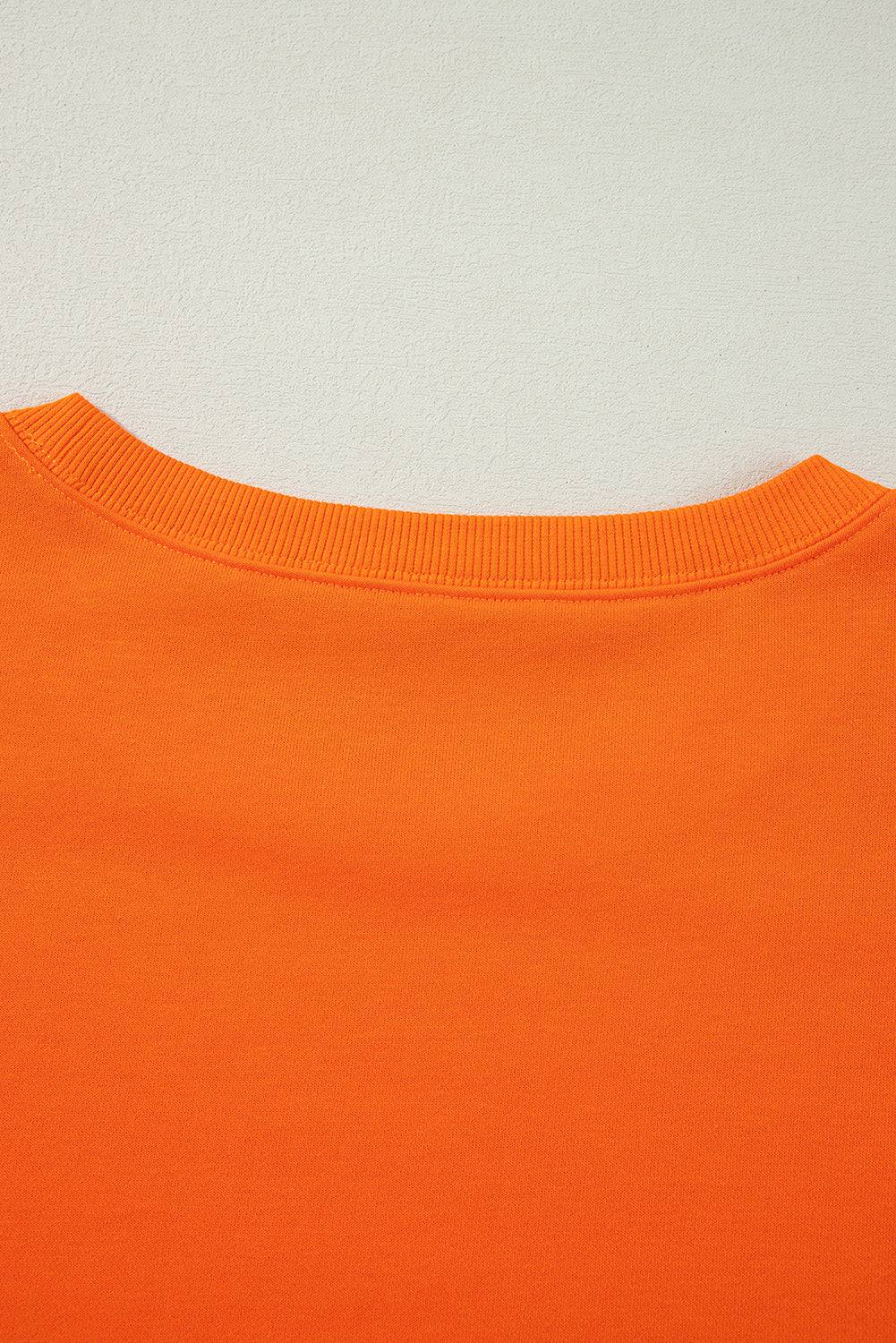 Black Exposed Seam Drop Shoulder Round Neck Sweatshirt with Slits - BB Fashion Outlet