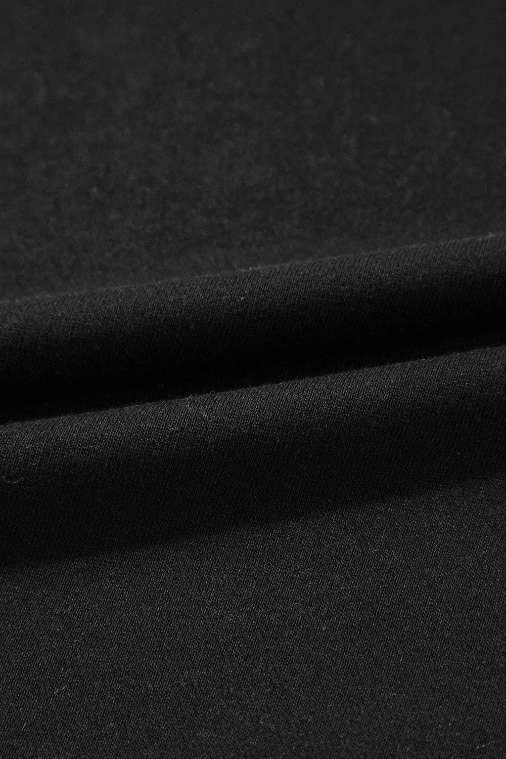 Black Exposed Seam Drop Shoulder Round Neck Sweatshirt with Slits - eAura