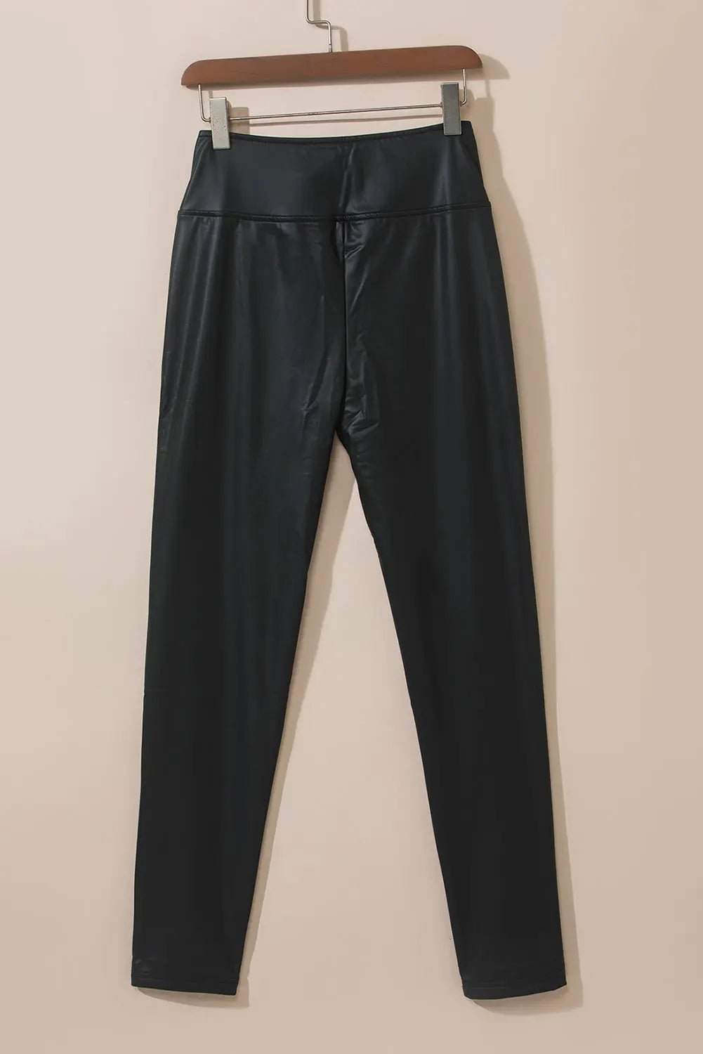Black Faux Leather Skinny Leggings eAura