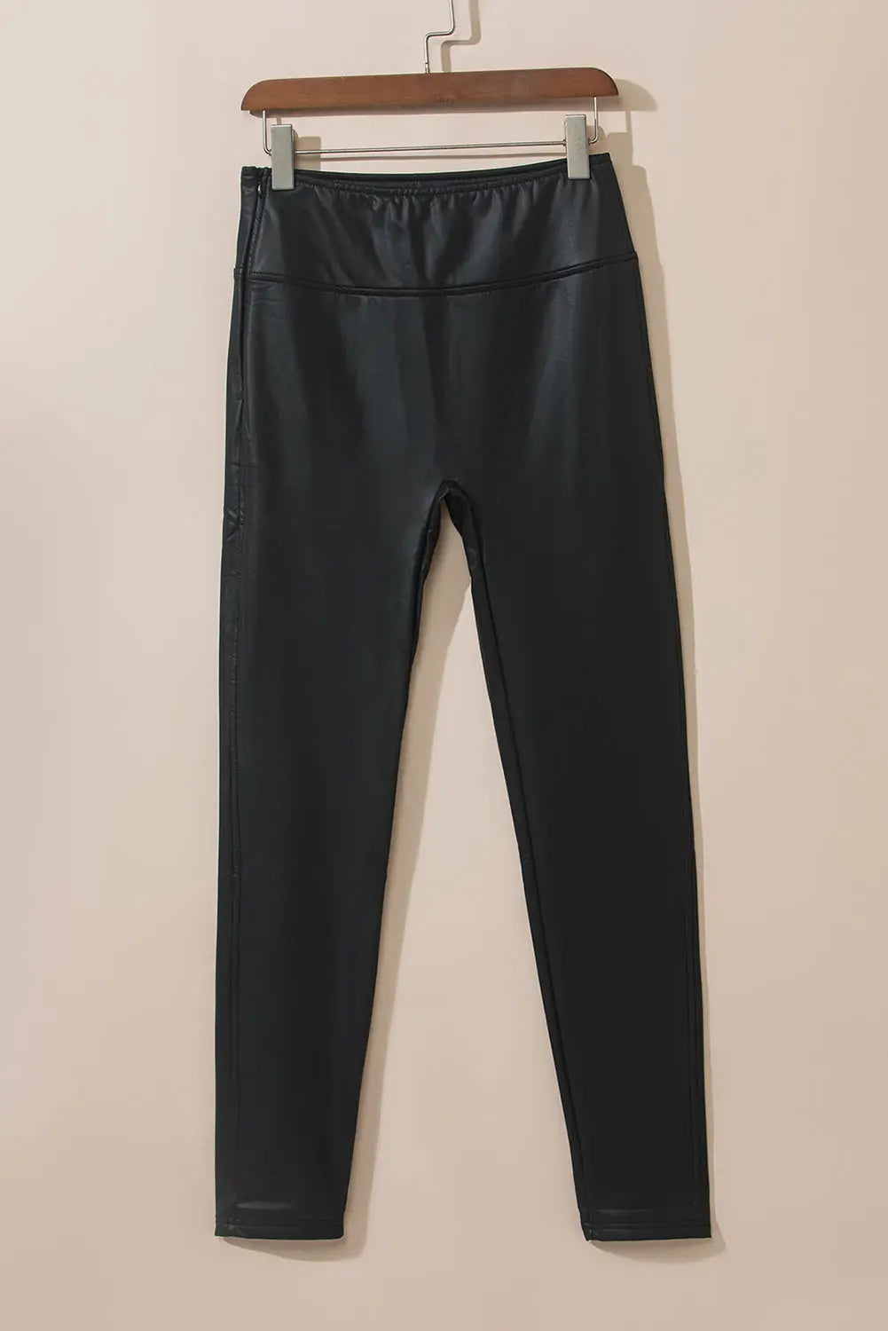 Black Faux Leather Skinny Leggings eAura