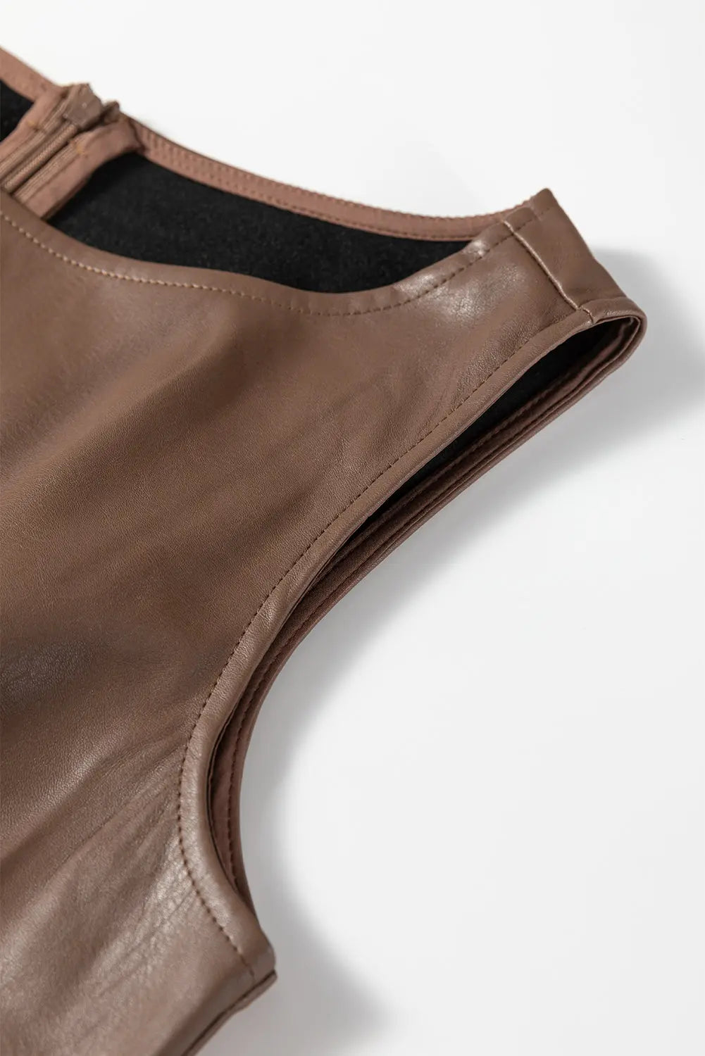 Black Faux Leather Sleeveless Mini Dress - eAura