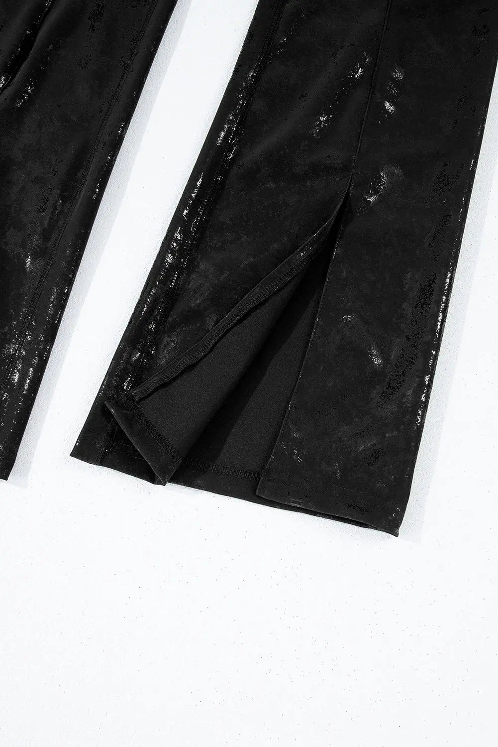 Black Faux Leather Splits High Waist Leggings Beagle Boutique Fashion Outlet