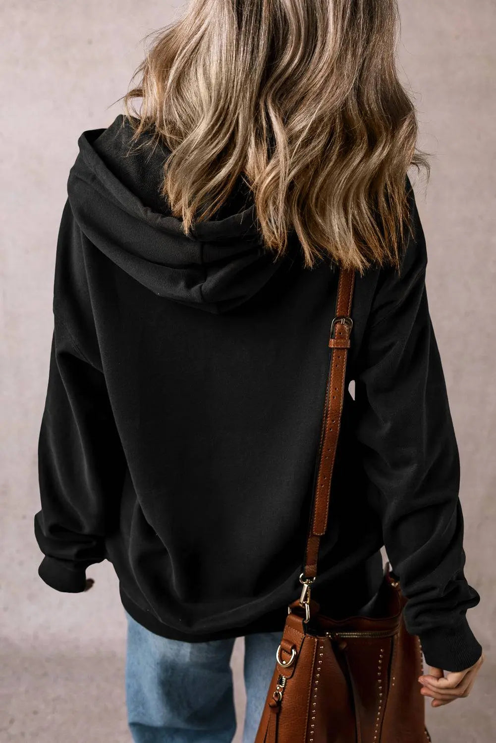Black Fleece Lined Kangaroo Pocket Drawstring Chunky Hoodie - BB Fashion Outlet