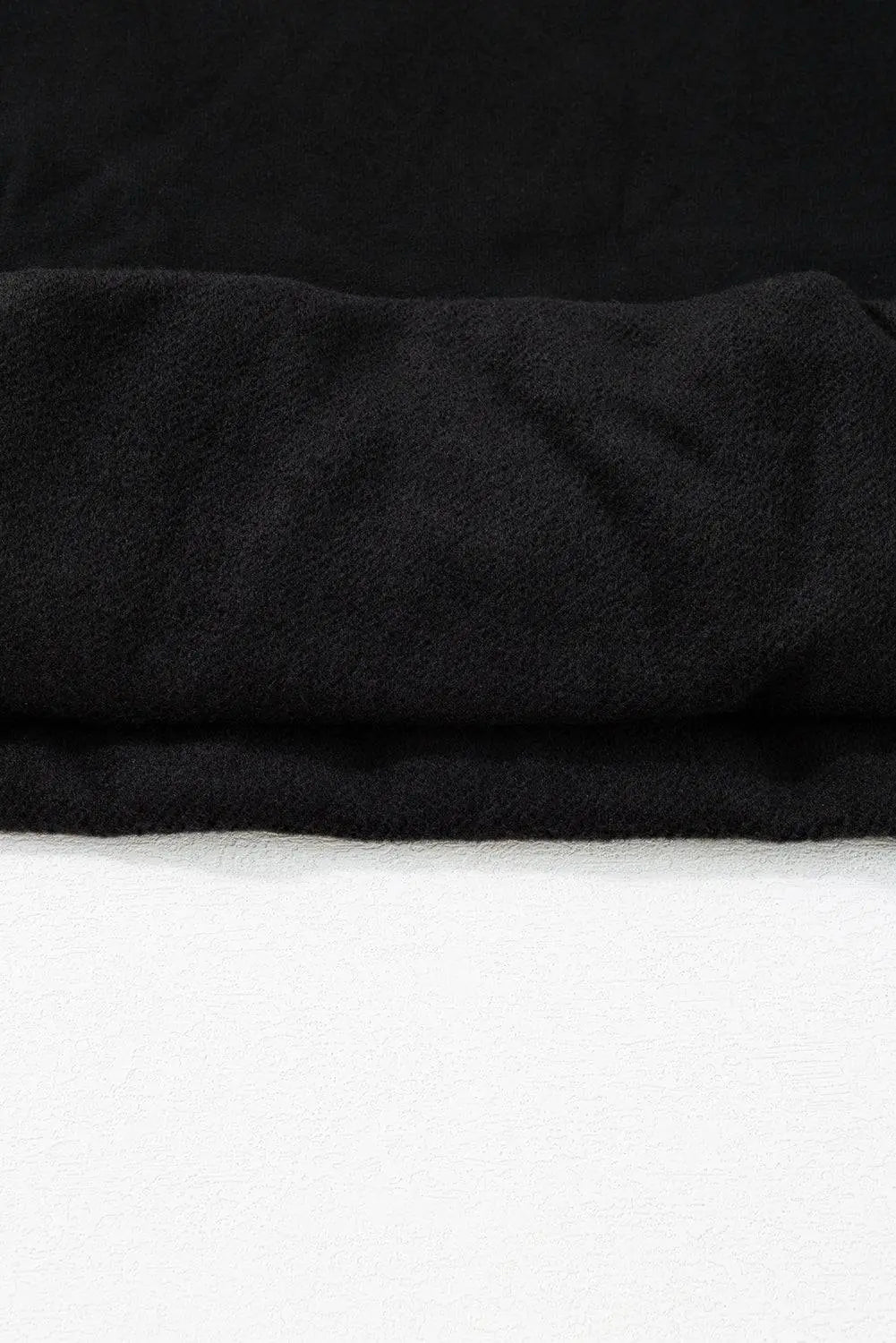 Black Fleece Lined Kangaroo Pocket Drawstring Chunky Hoodie - BB Fashion Outlet