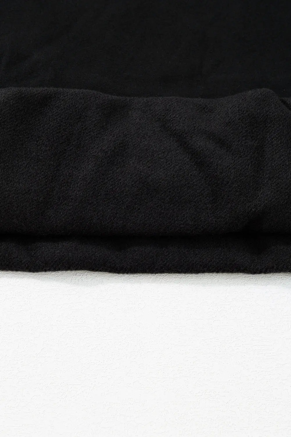 Black Fleece Lined Kangaroo Pocket Drawstring Chunky Hoodie - BB Fashion Outlet