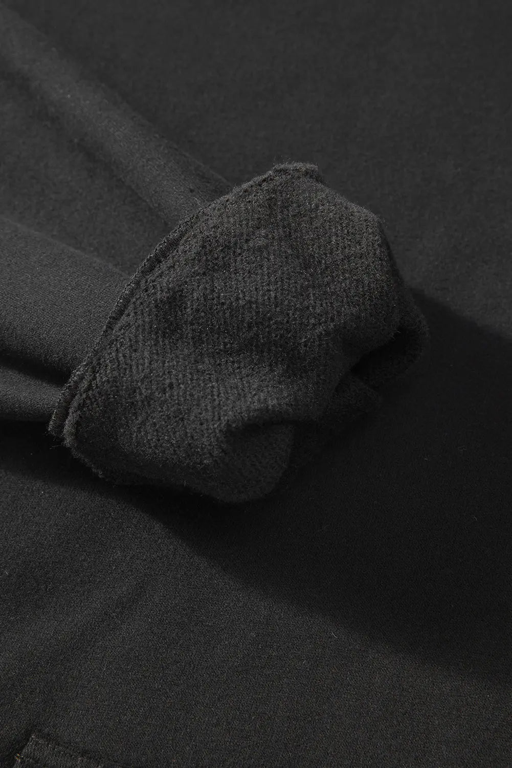 Black Fleece Lined Kangaroo Pocket Drawstring Chunky Hoodie - BB Fashion Outlet