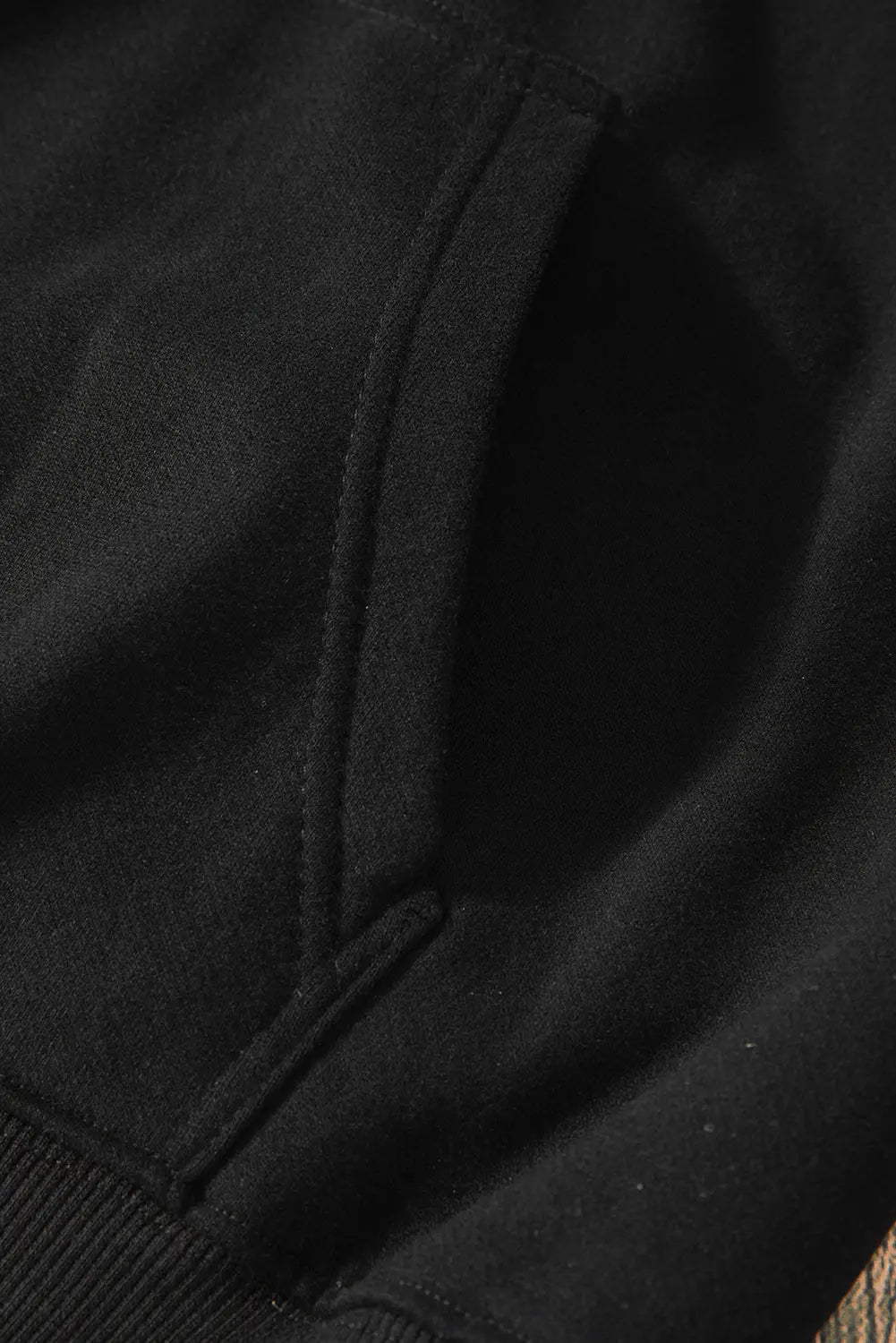 Black Fleece Lined Kangaroo Pocket Drawstring Chunky Hoodie - BB Fashion Outlet