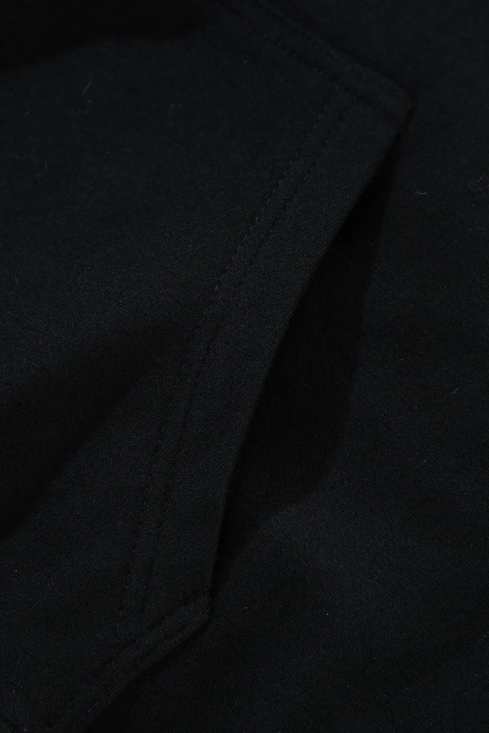 Black Fleece Lined Kangaroo Pocket Drawstring Chunky Hoodie - BB Fashion Outlet