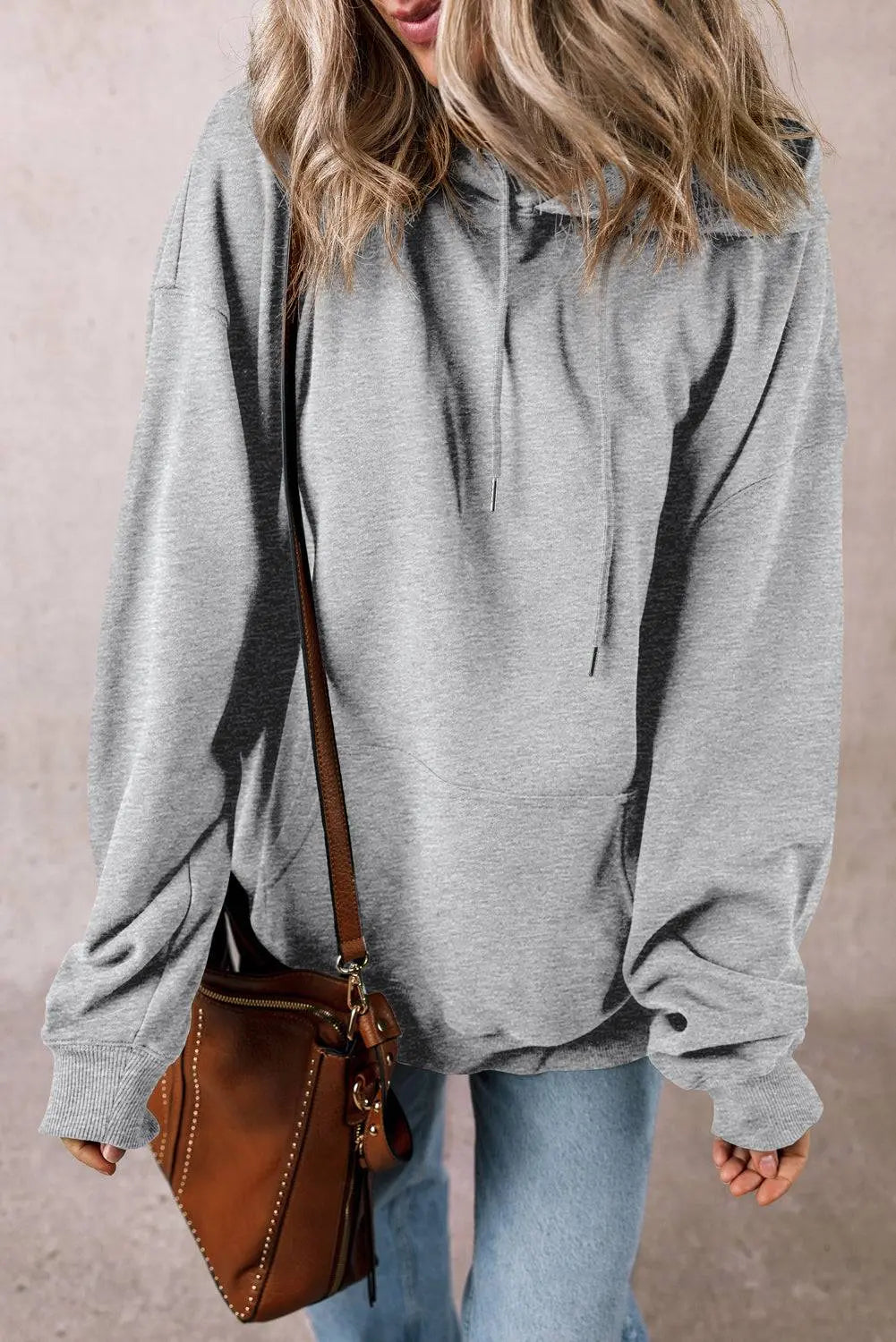 Black Fleece Lined Kangaroo Pocket Drawstring Chunky Hoodie - BB Fashion Outlet