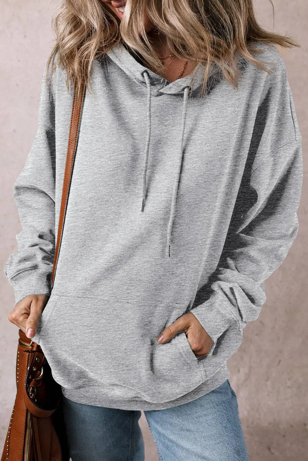 Black Fleece Lined Kangaroo Pocket Drawstring Chunky Hoodie - BB Fashion Outlet