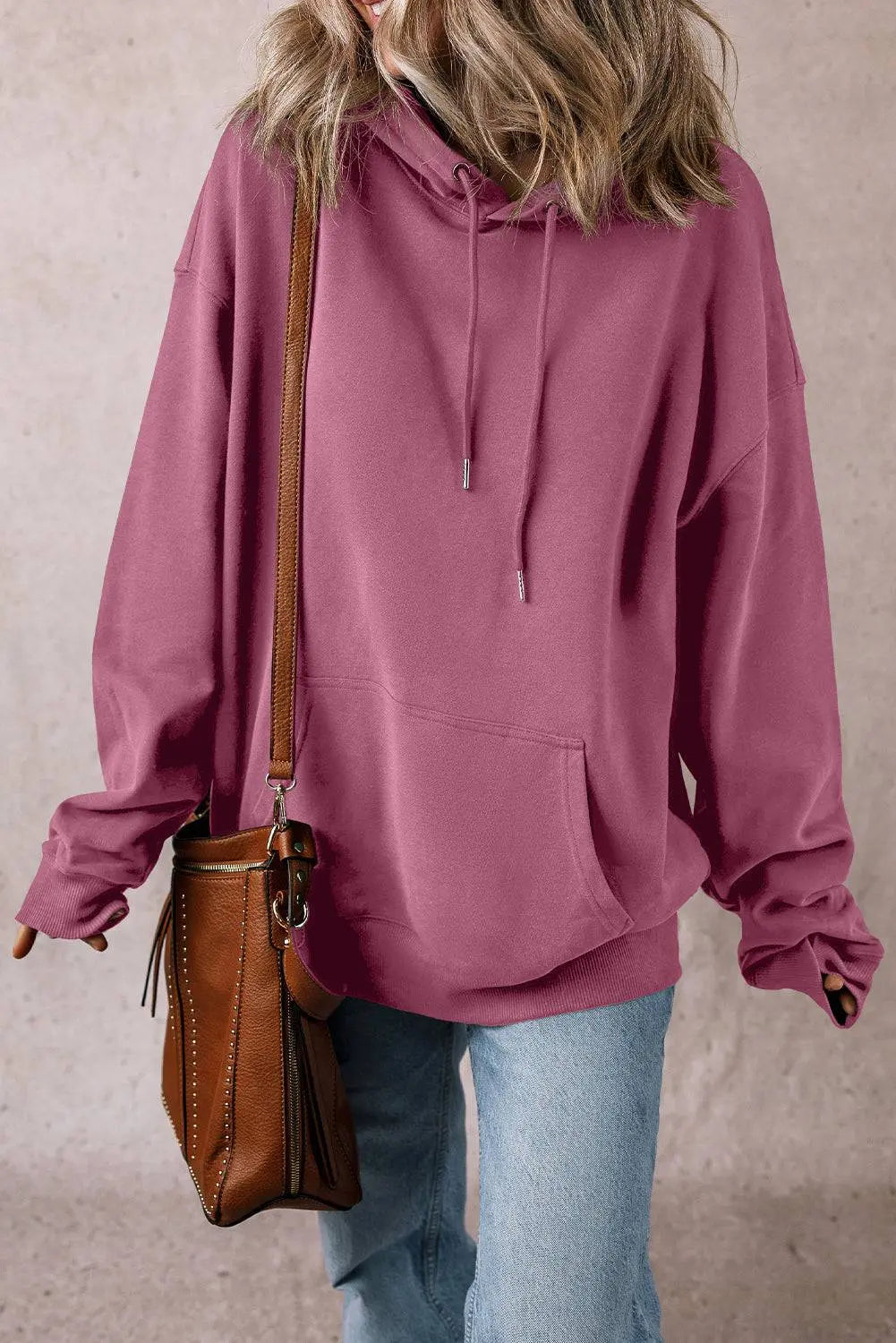 Black Fleece Lined Kangaroo Pocket Drawstring Chunky Hoodie - BB Fashion Outlet