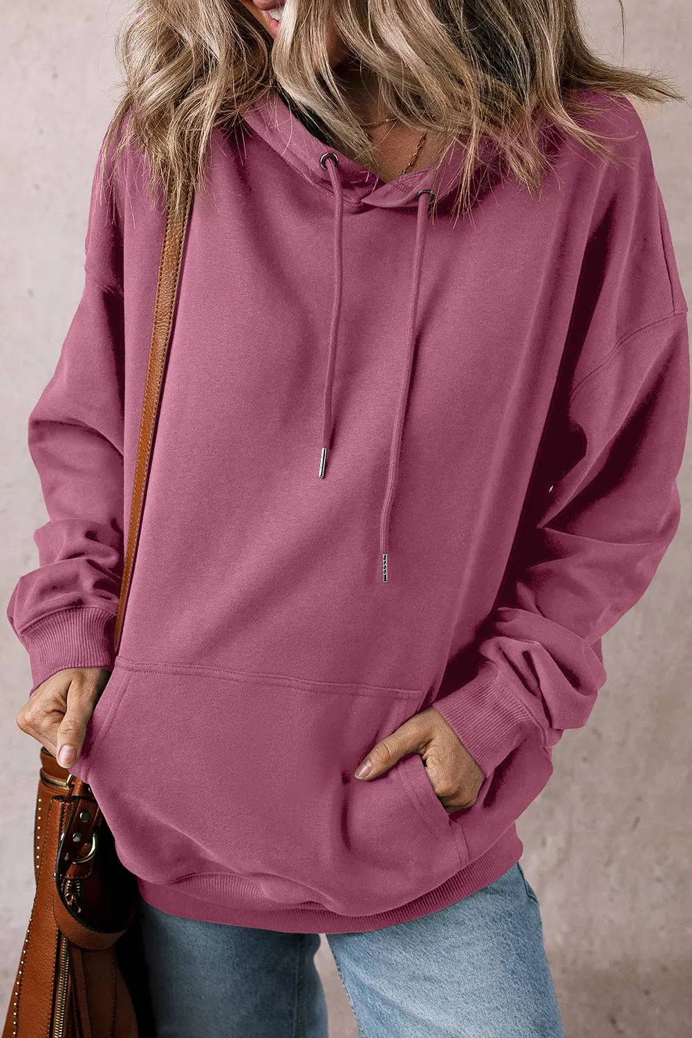 Black Fleece Lined Kangaroo Pocket Drawstring Chunky Hoodie - BB Fashion Outlet