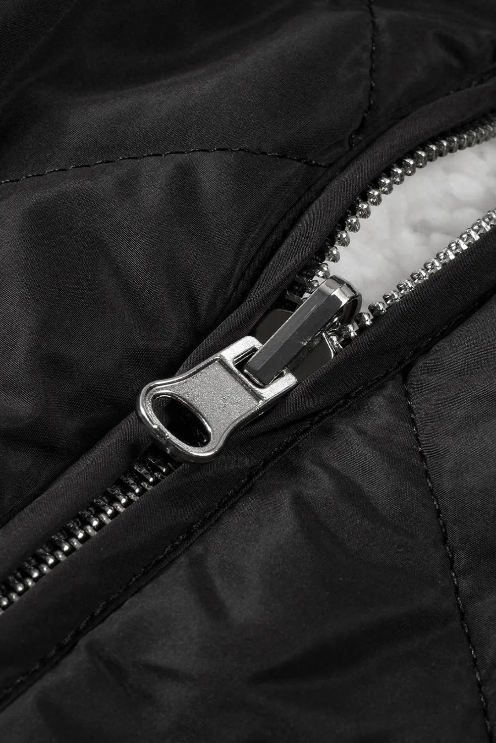 Black Fleece Lined Quilted Zip up Gilet eAura