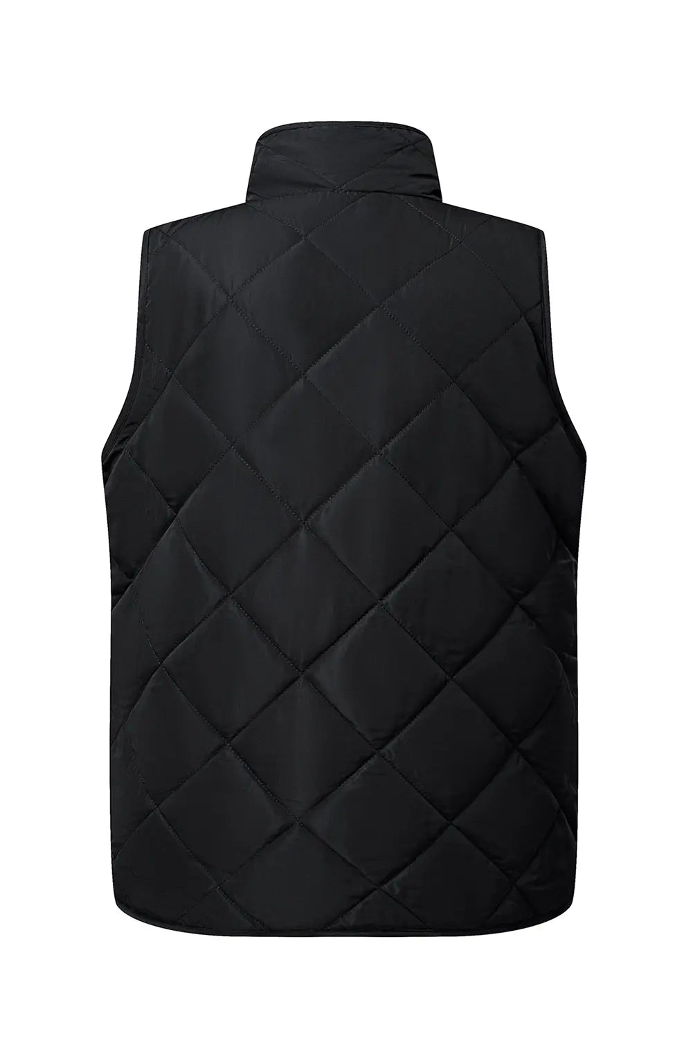 Black Fleece Lined Quilted Zip up Gilet eAura
