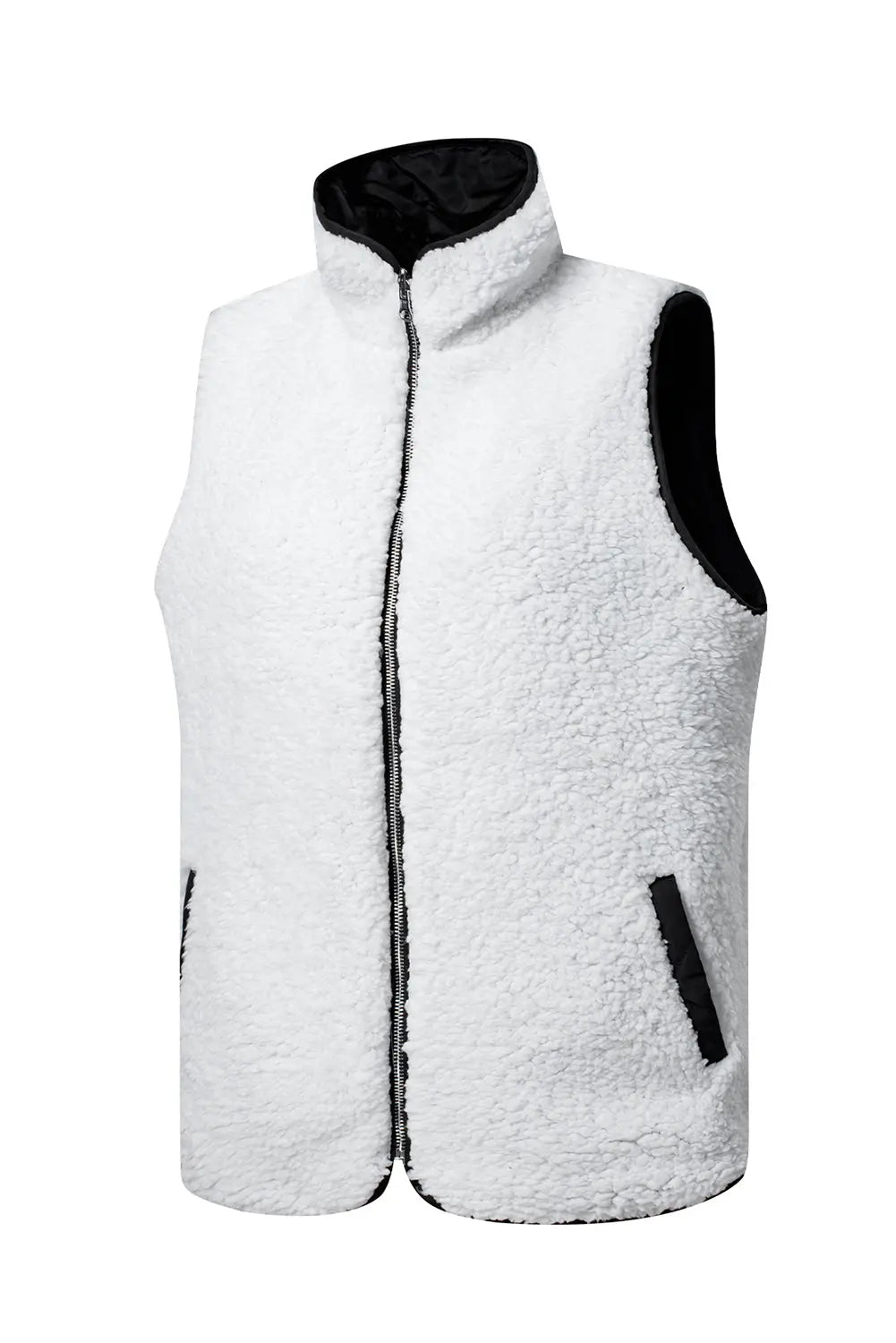 Black Fleece Lined Quilted Zip up Gilet eAura