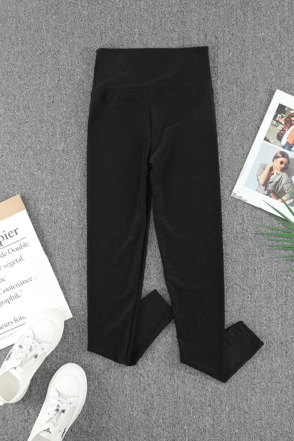 Black High Rise Tight Leggings with Waist Cincher eAura