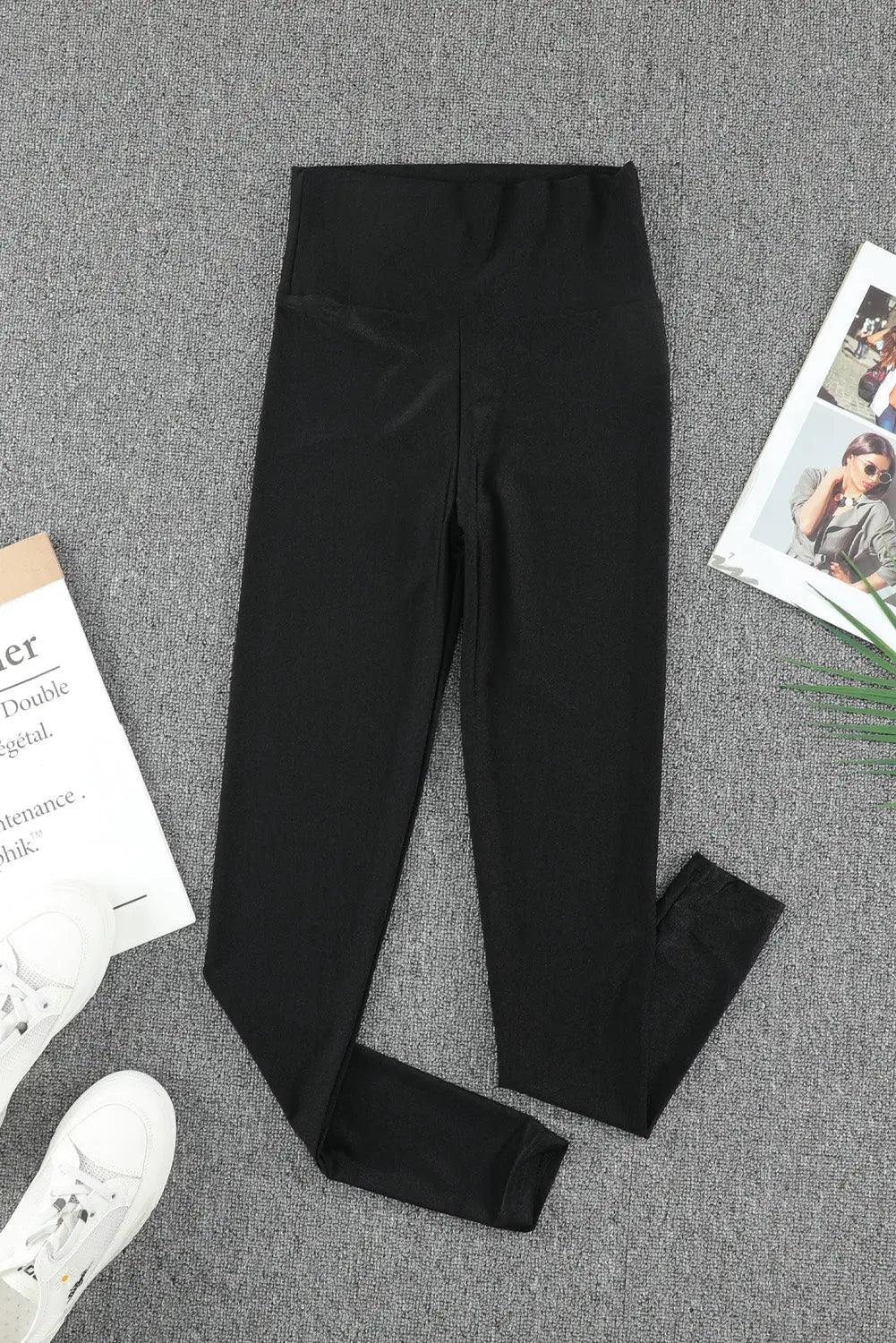 Black High Rise Tight Leggings with Waist Cincher eAura