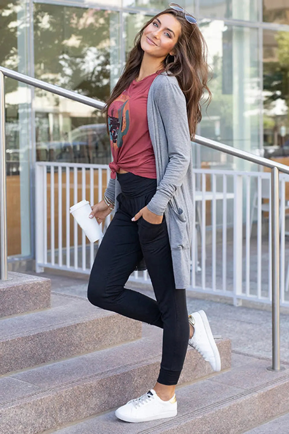Black High Waist Pleated Pocket Leggings eAura