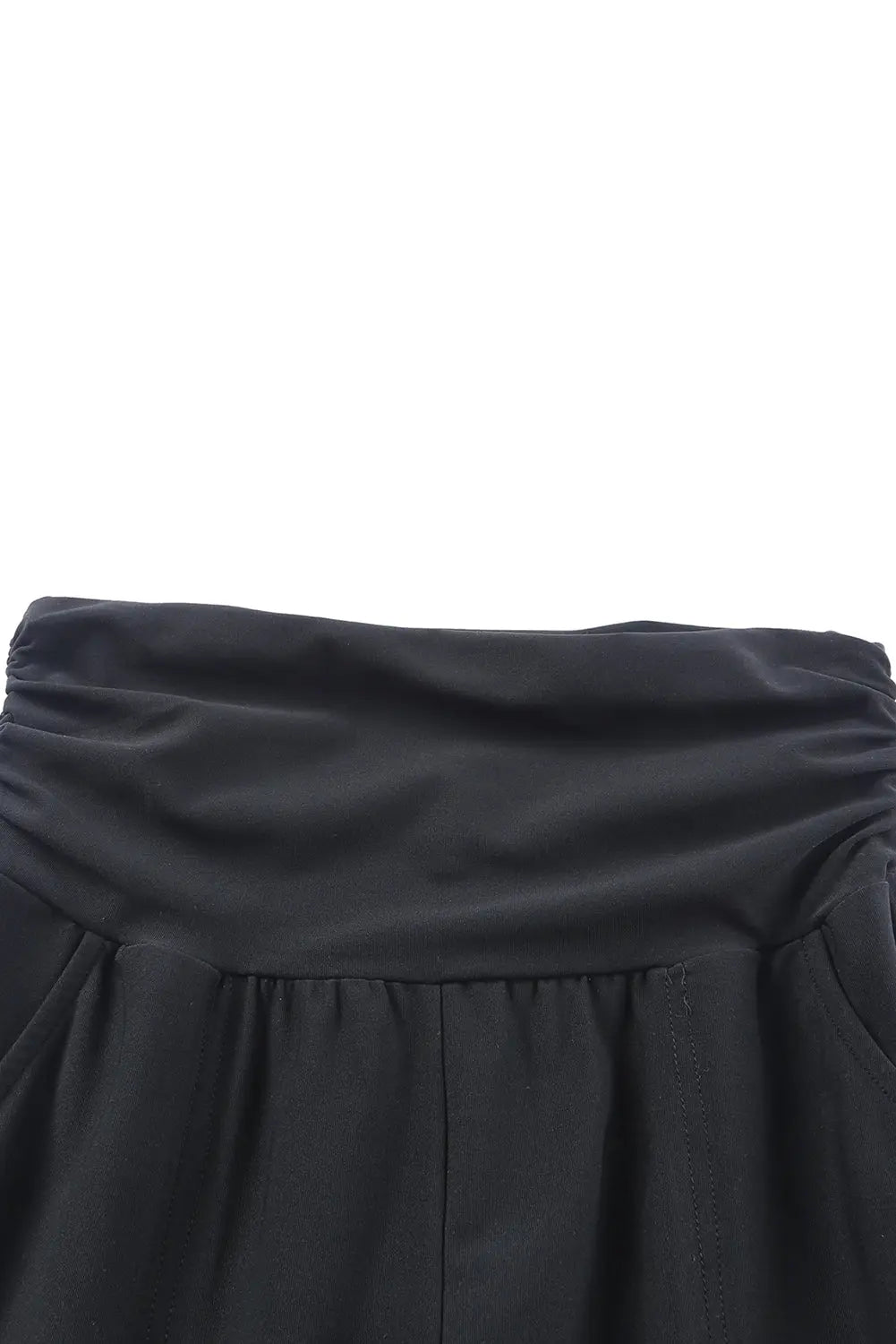 Black High Waist Pleated Pocket Leggings eAura